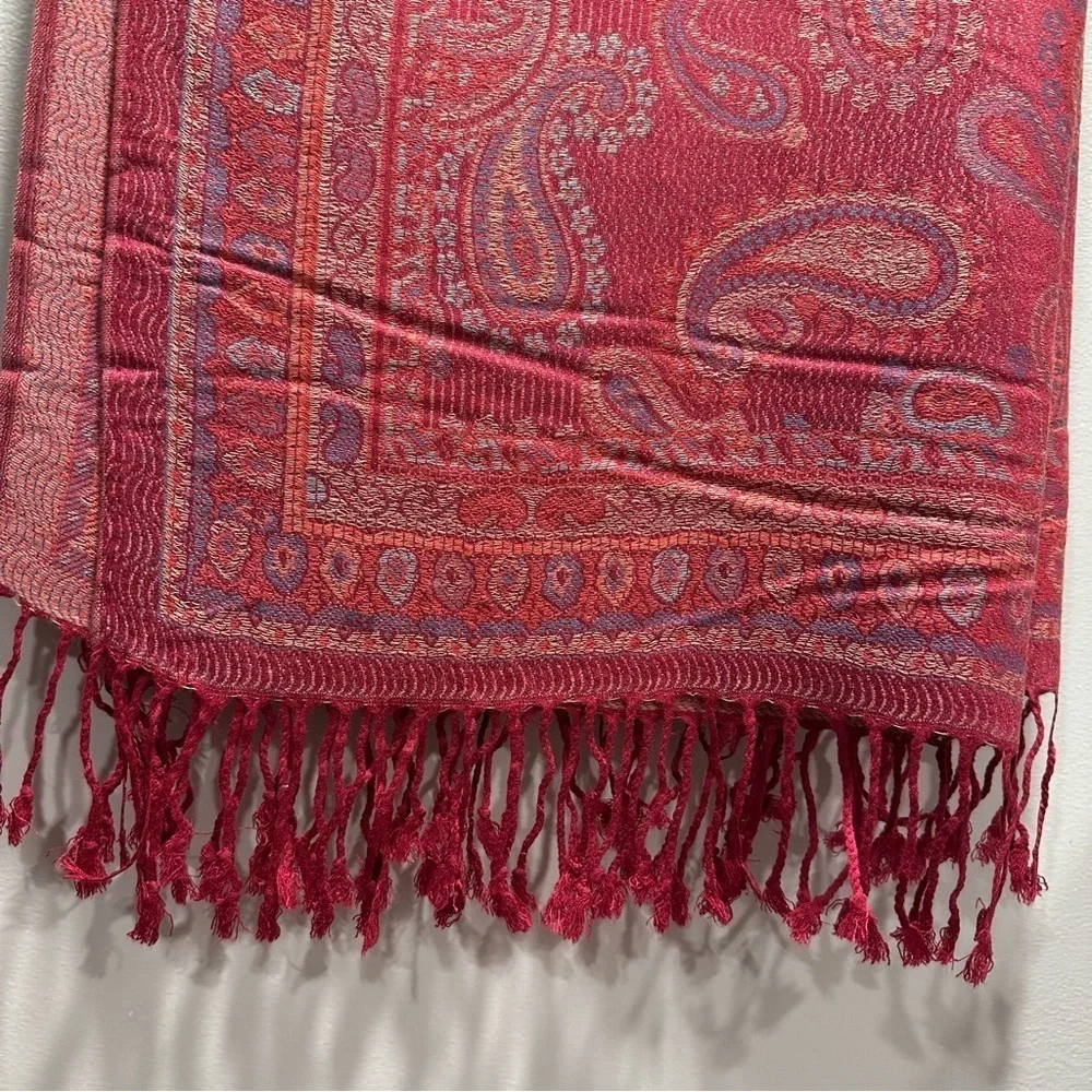Elegant Shawl in Candy Red - Versatile Wrap, Scarf, Stole, Veil in Soft Rayon